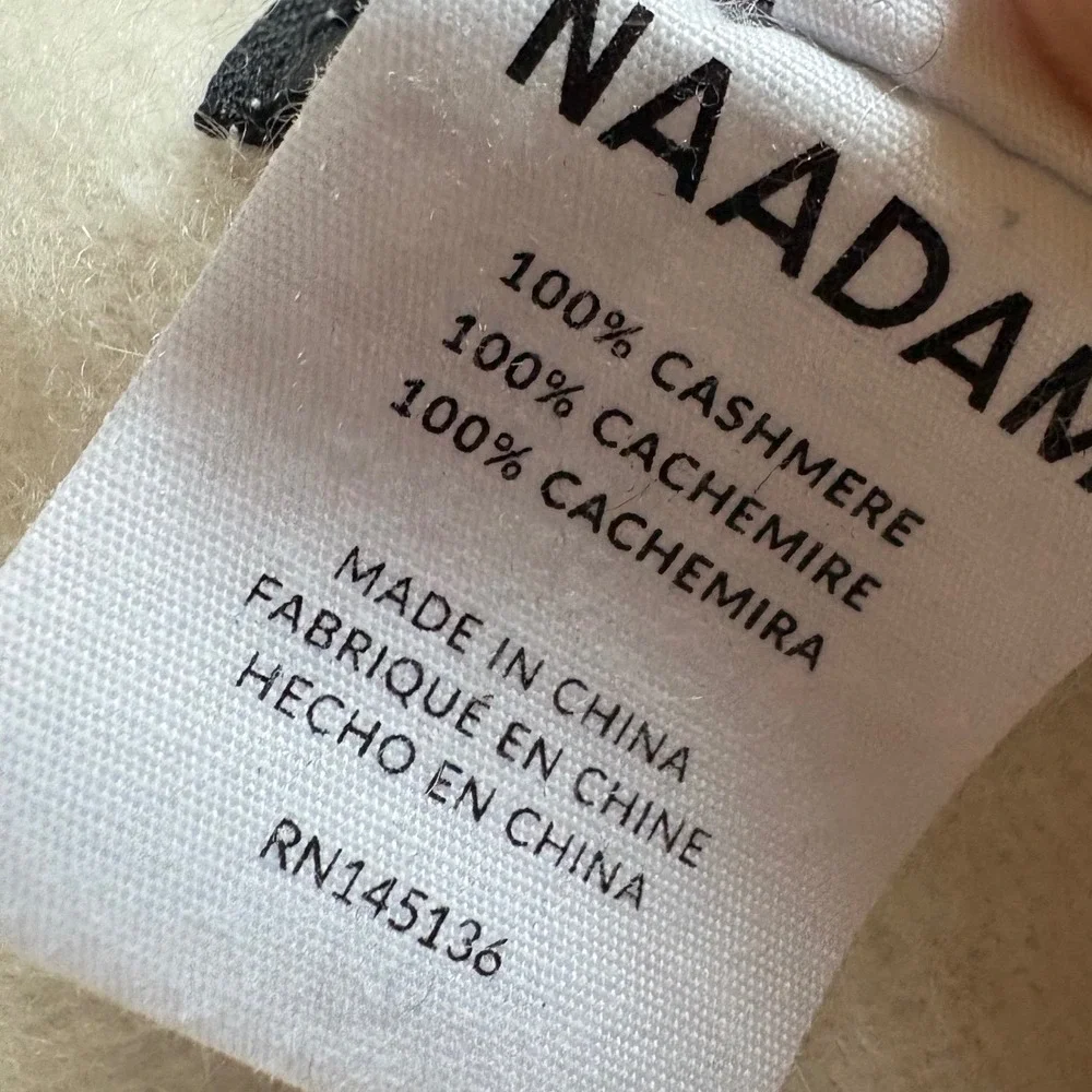 NAADAM Signature‎ Cashmere Paperbag Wide Leg Pants Size Large White